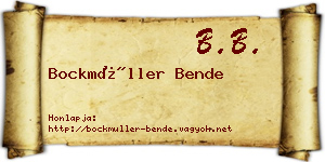 Bockmüller Bende névjegykártya